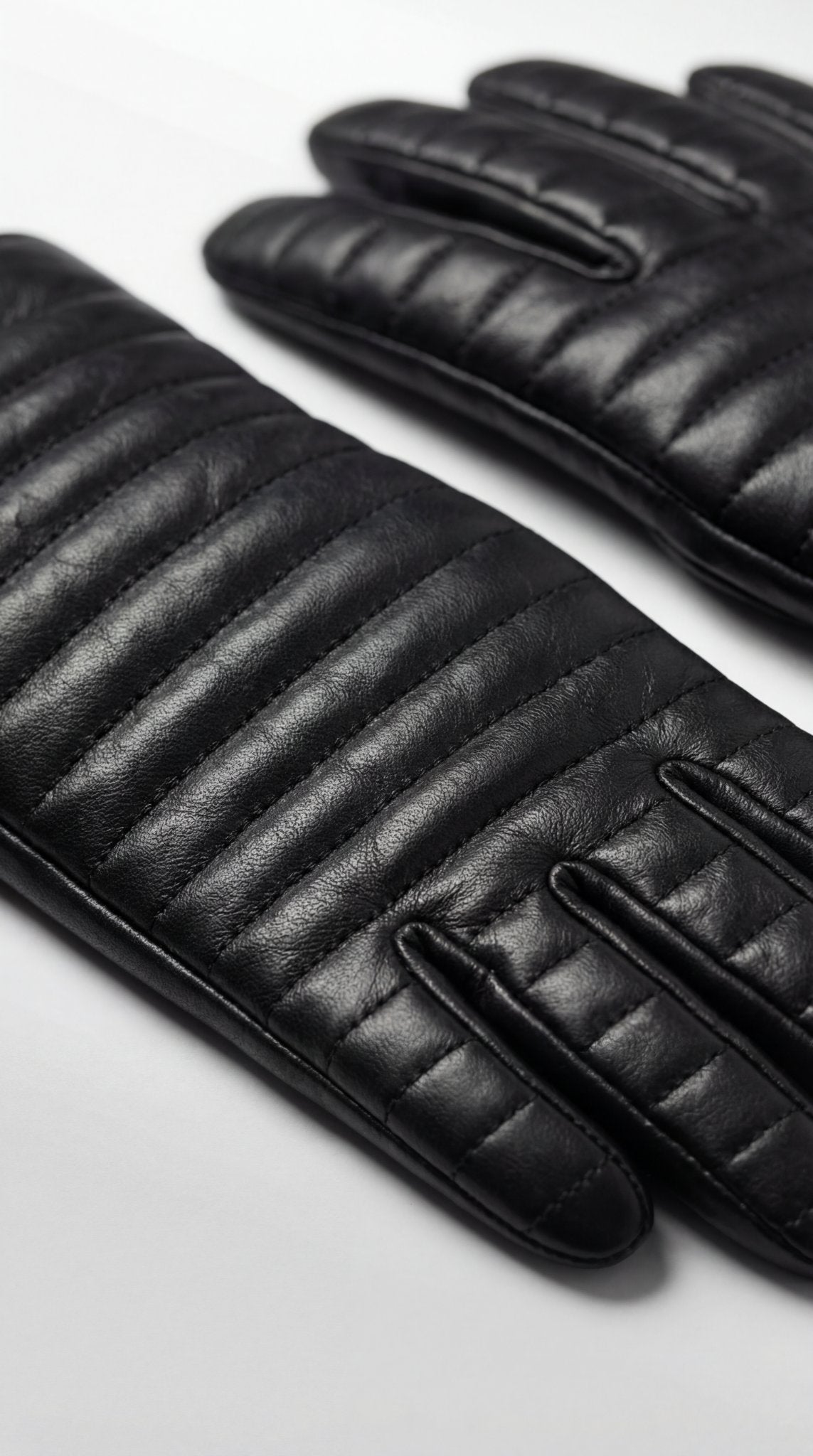 Quilted Leather Gloves in Black Lambskin