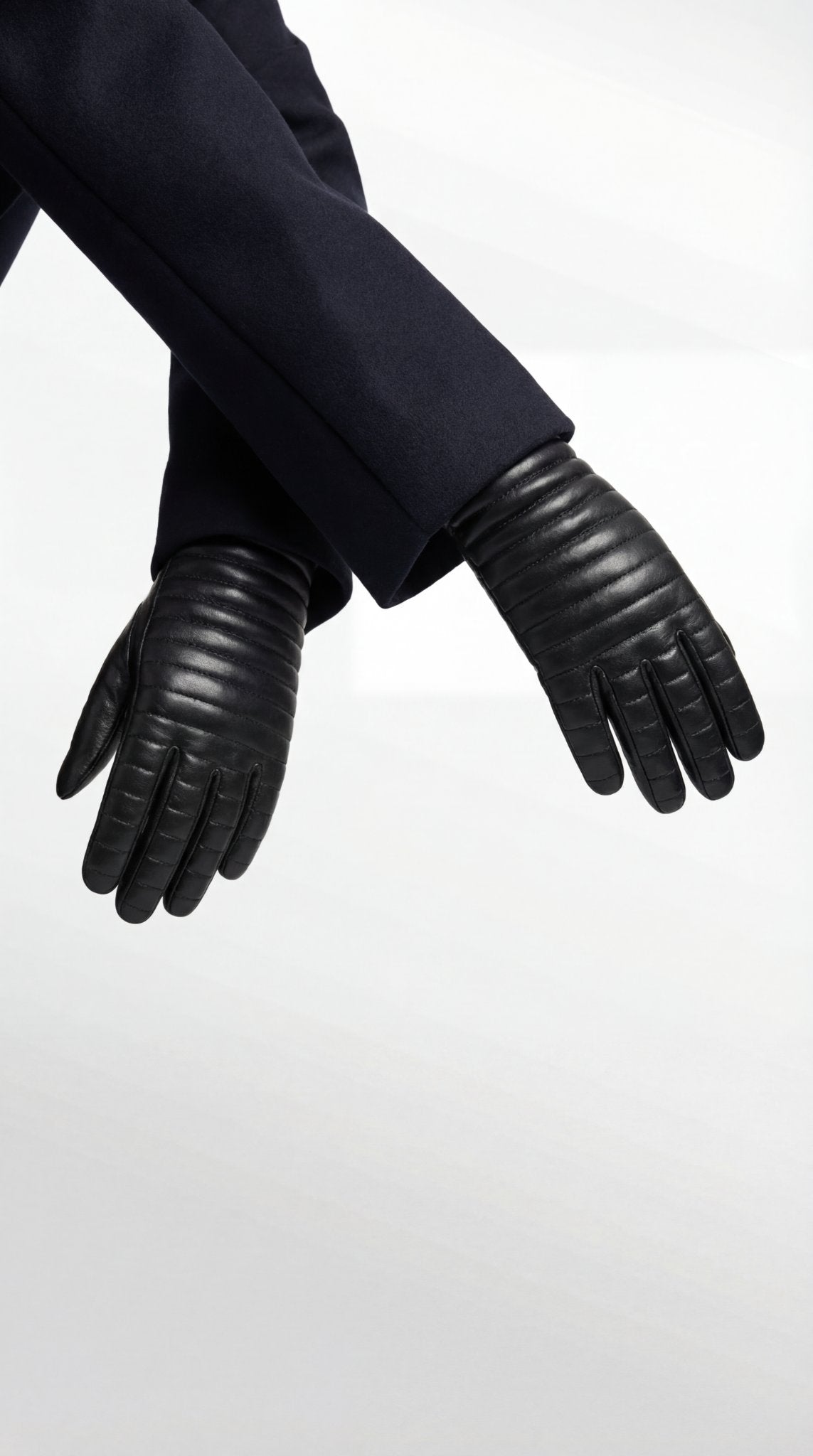 Quilted Leather Gloves in Black Lambskin