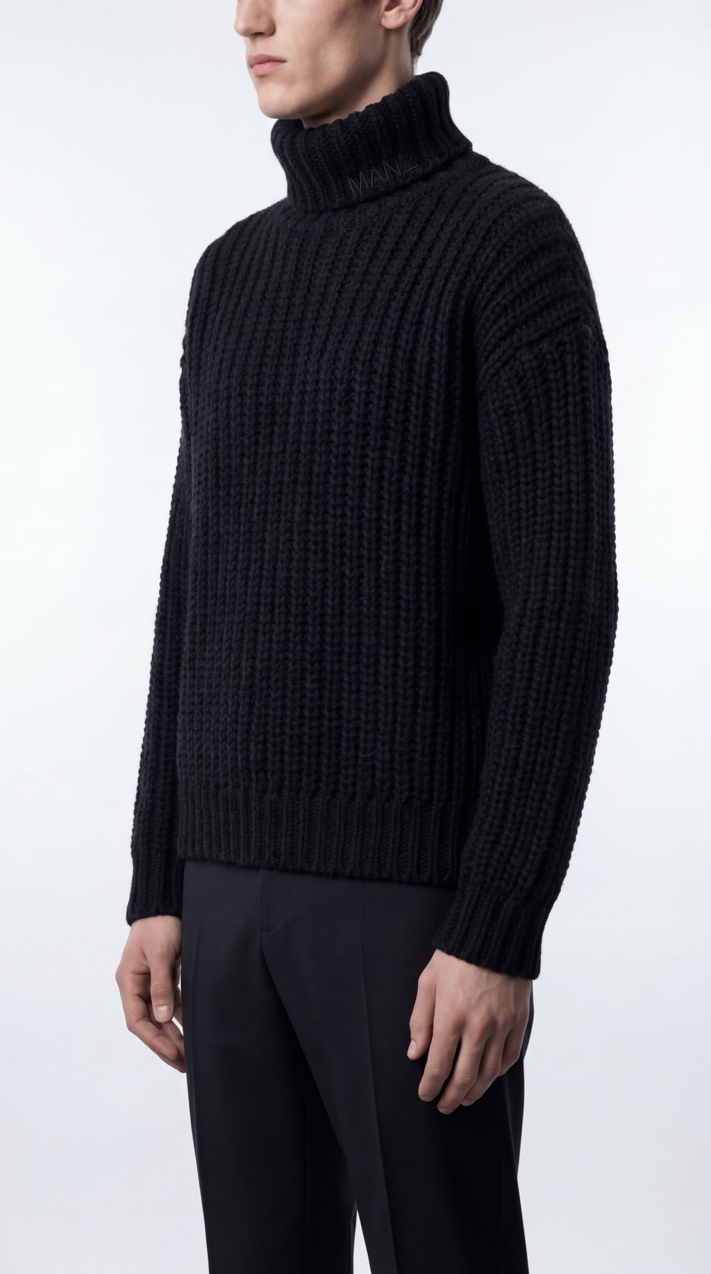 Chunky Ribbed Turtleneck in Wool-Cashmere Blend