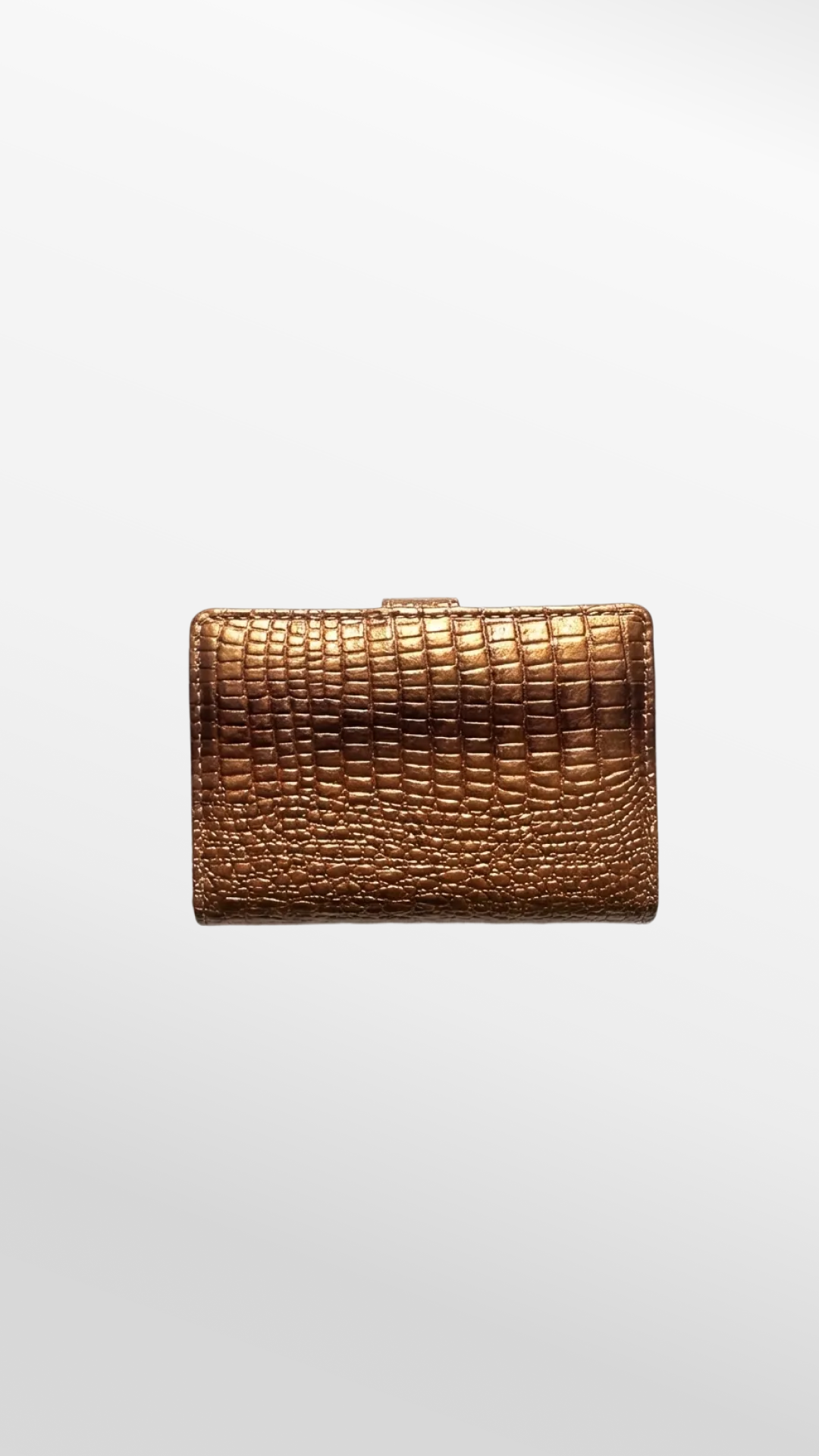 Croc-Embossed Card Holder in Cognac Leather
