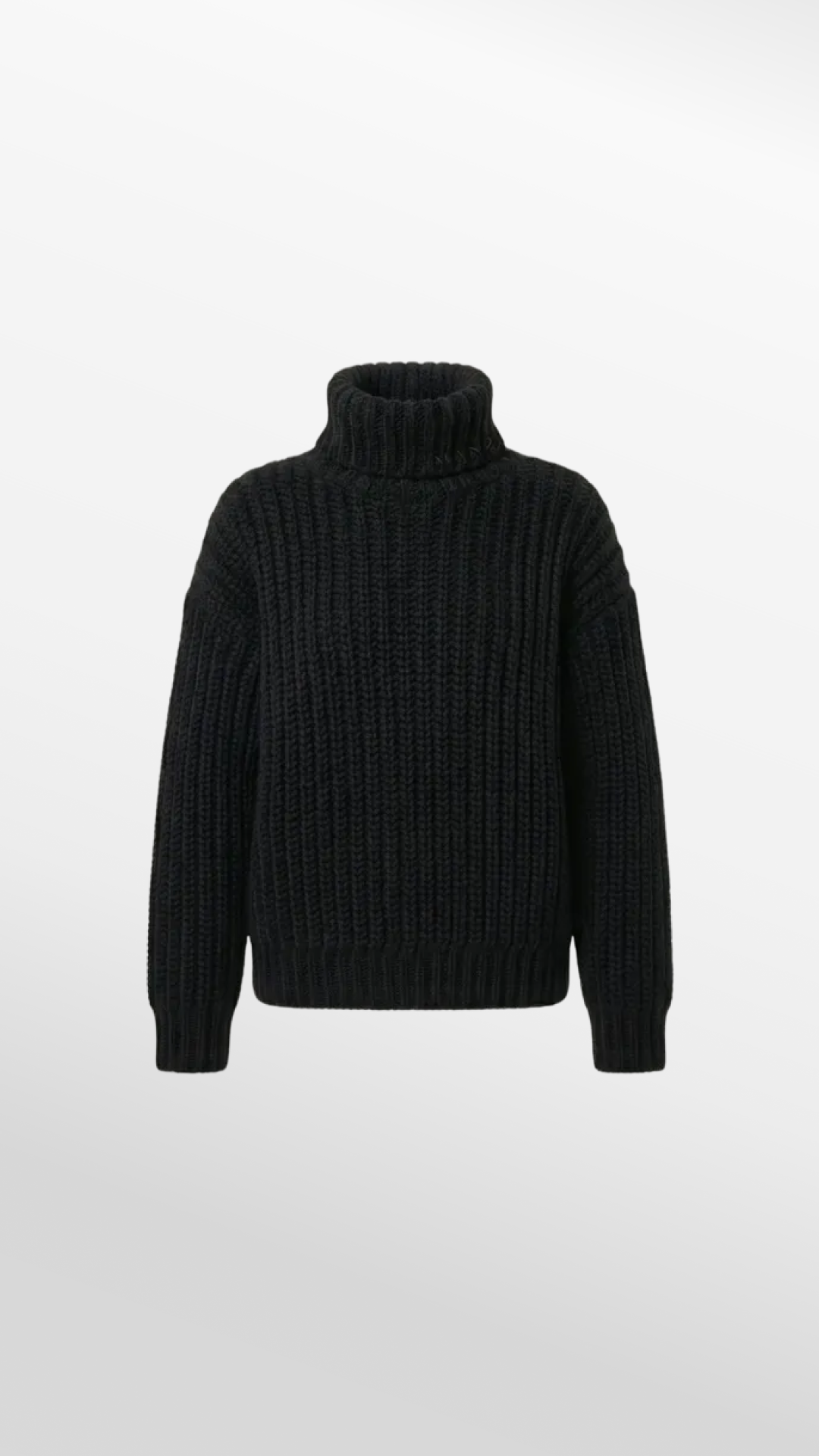 Chunky Ribbed Turtleneck in Wool-Cashmere Blend