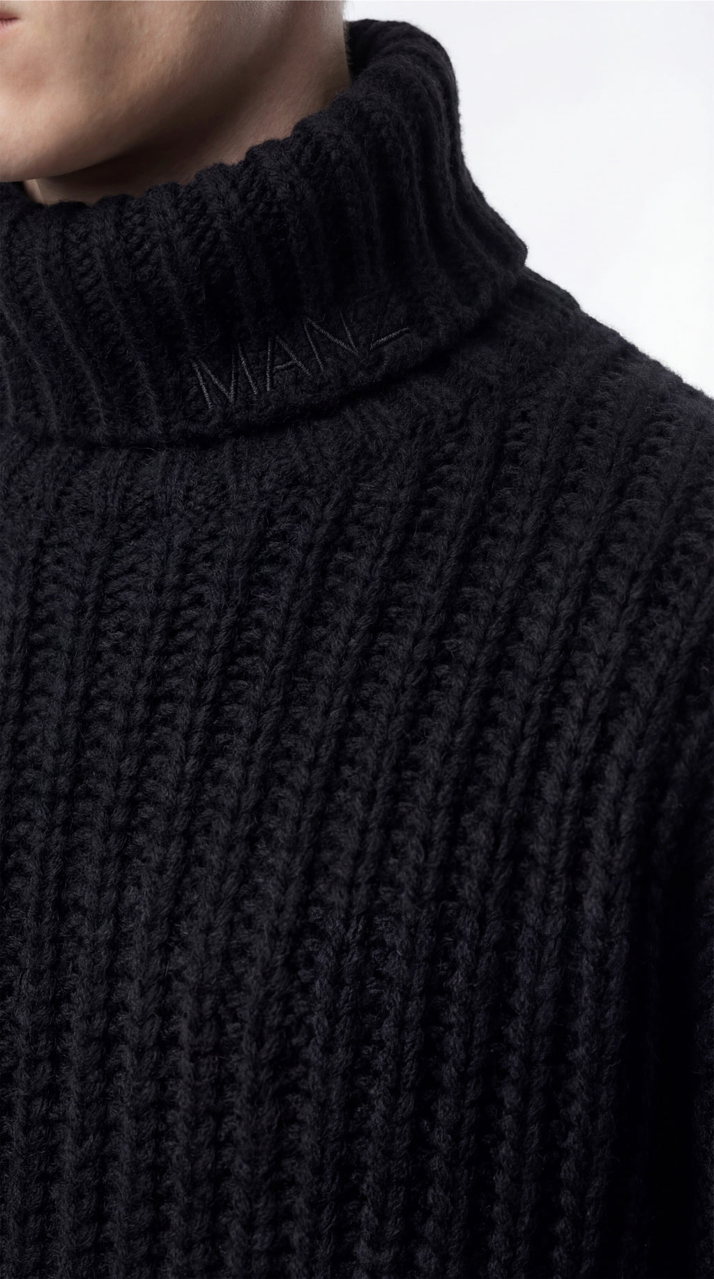 Chunky Ribbed Turtleneck in Wool-Cashmere Blend